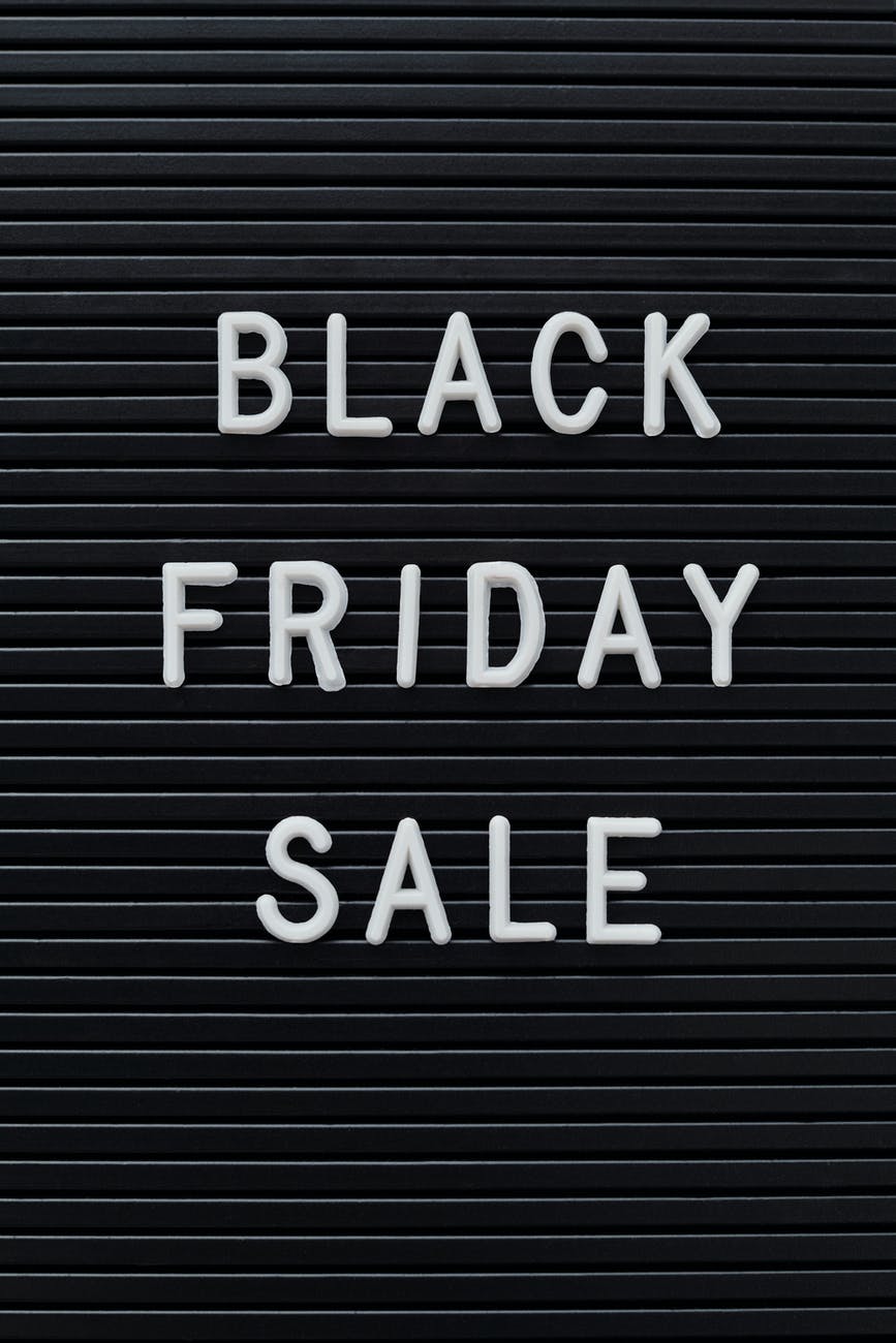 black friday sale text on black background